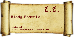 Bledy Beatrix névjegykártya